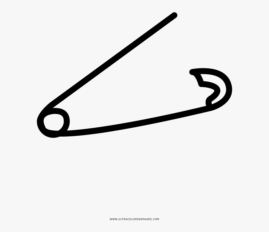Safety Pin Coloring Page - Pin Coloring Page, Transparent Clipart
