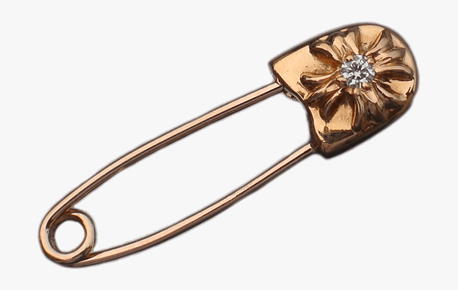 Decorated Safety Pin - Chrome Heart Diamond Safety Pin, Transparent Clipart