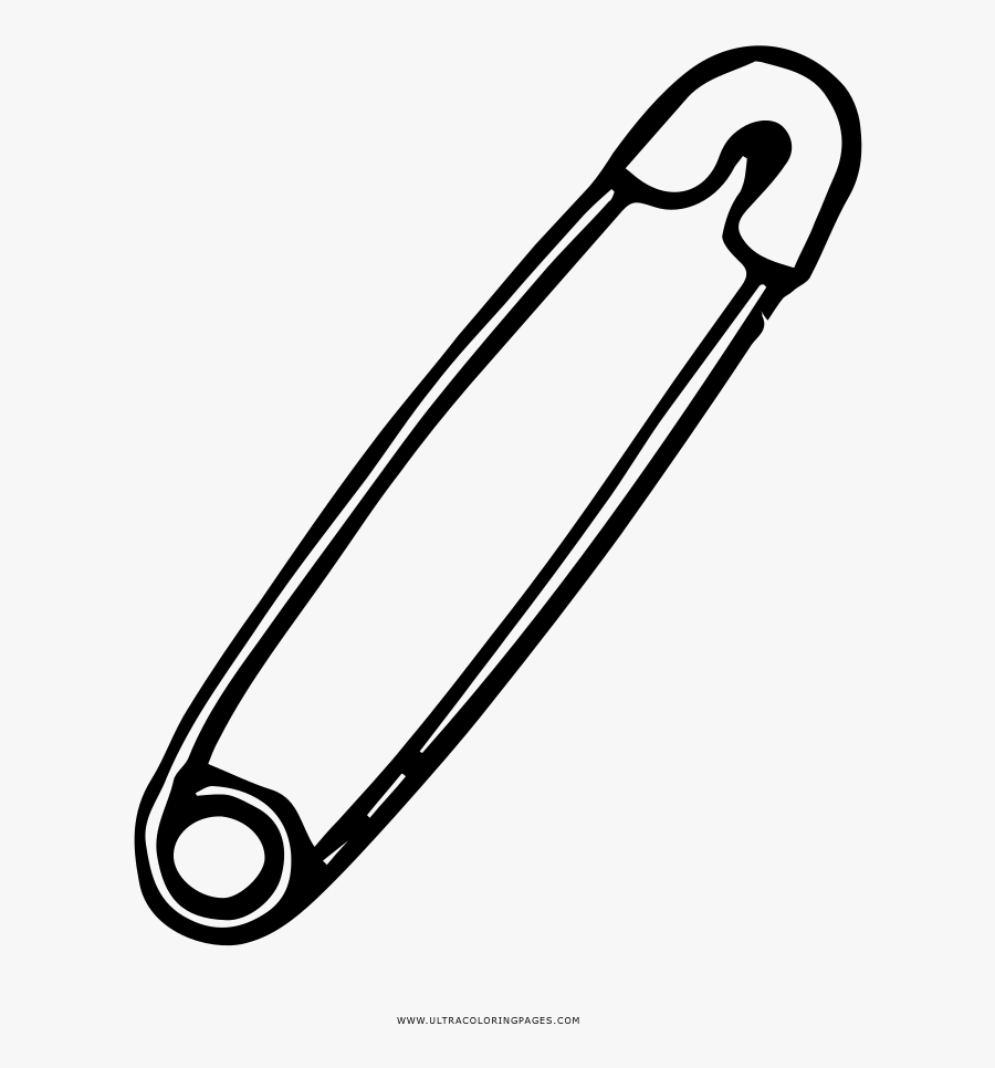 Safety Pin Coloring Page - Colouring Page Safety Pin, Transparent Clipart