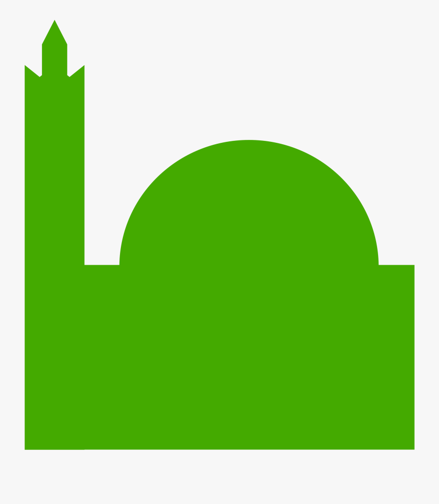 Simple Picto Mosque - Green Masjid Icon Png, Transparent Clipart