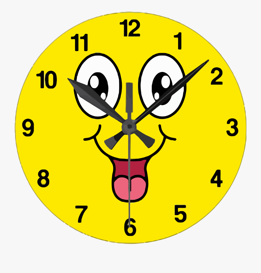 Clock With Face, Transparent Clipart