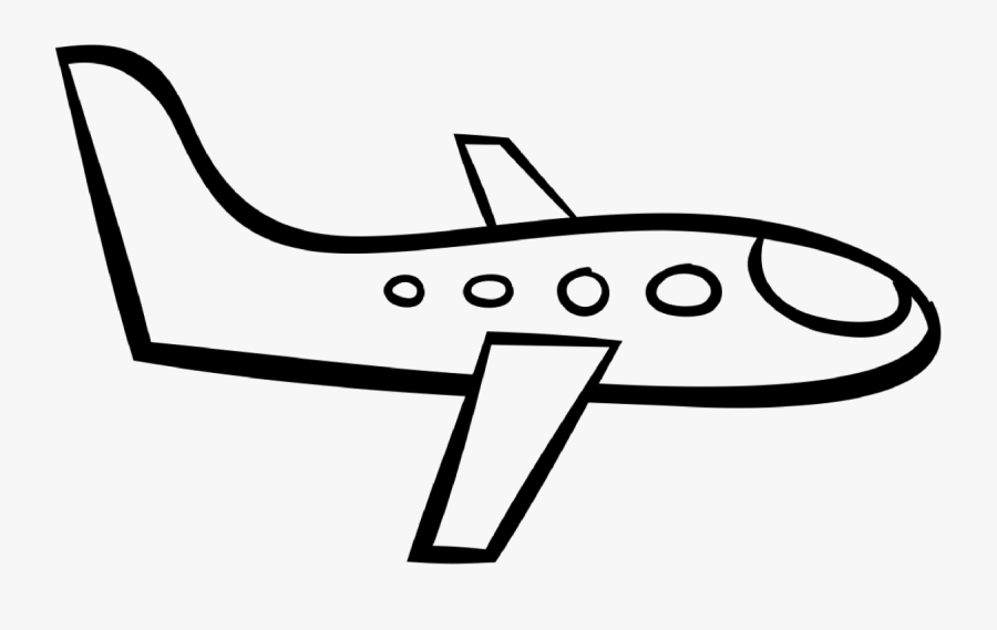 Airplane Icon - Line Art, Transparent Clipart