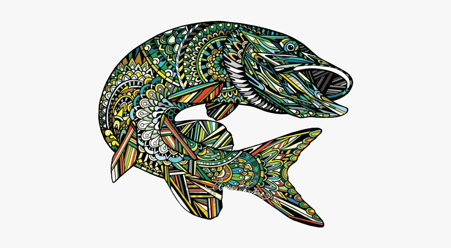 Pike Drawing Transparent Png Clipart Free Download - Boat Stickers Fish Pike, Transparent Clipart