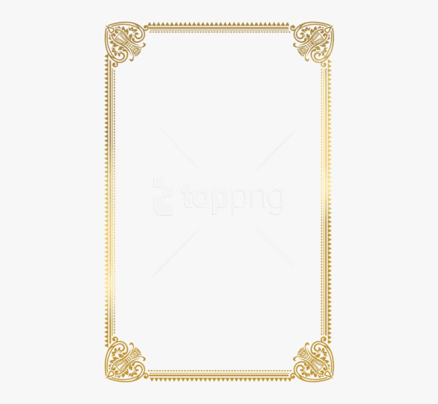 Free Png Download Border Frame Gold Deco Clipart Png - Certificate Frame A4 Size, Transparent Clipart
