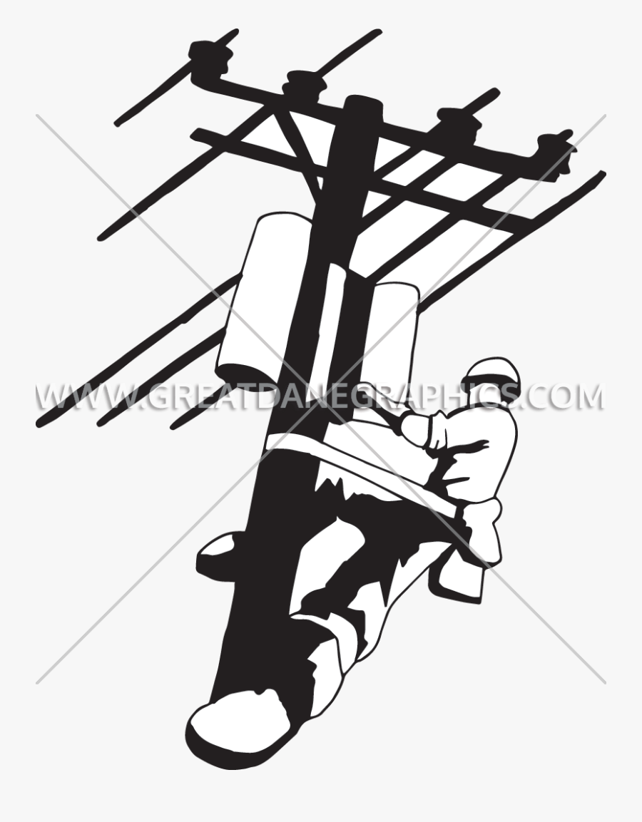 Electric Clipart Lineman - Lineman Black And White Clipart, Transparent Clipart