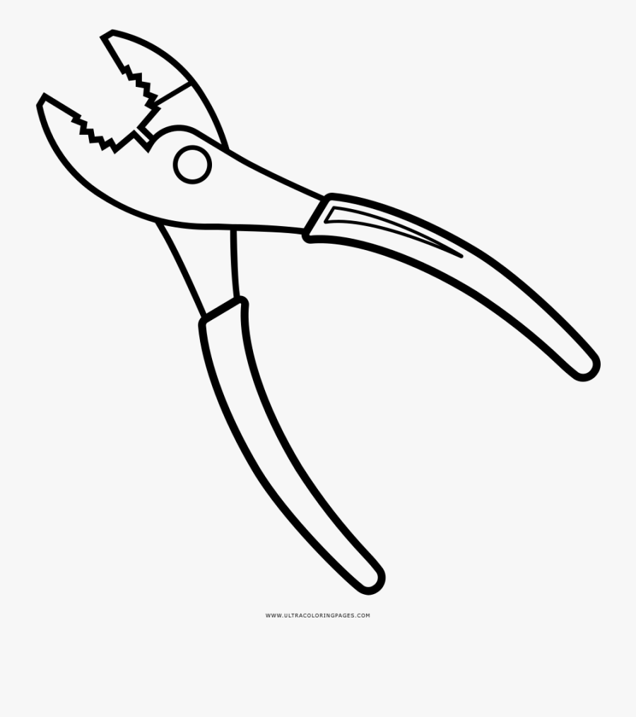 Lineman"s Pliers Drawing Coloring Book Alicates Universales - Pinza Da Colorare, Transparent Clipart