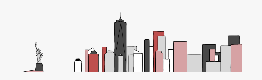 Illustration Of The Nyc Skyline - Skyscraper, Transparent Clipart