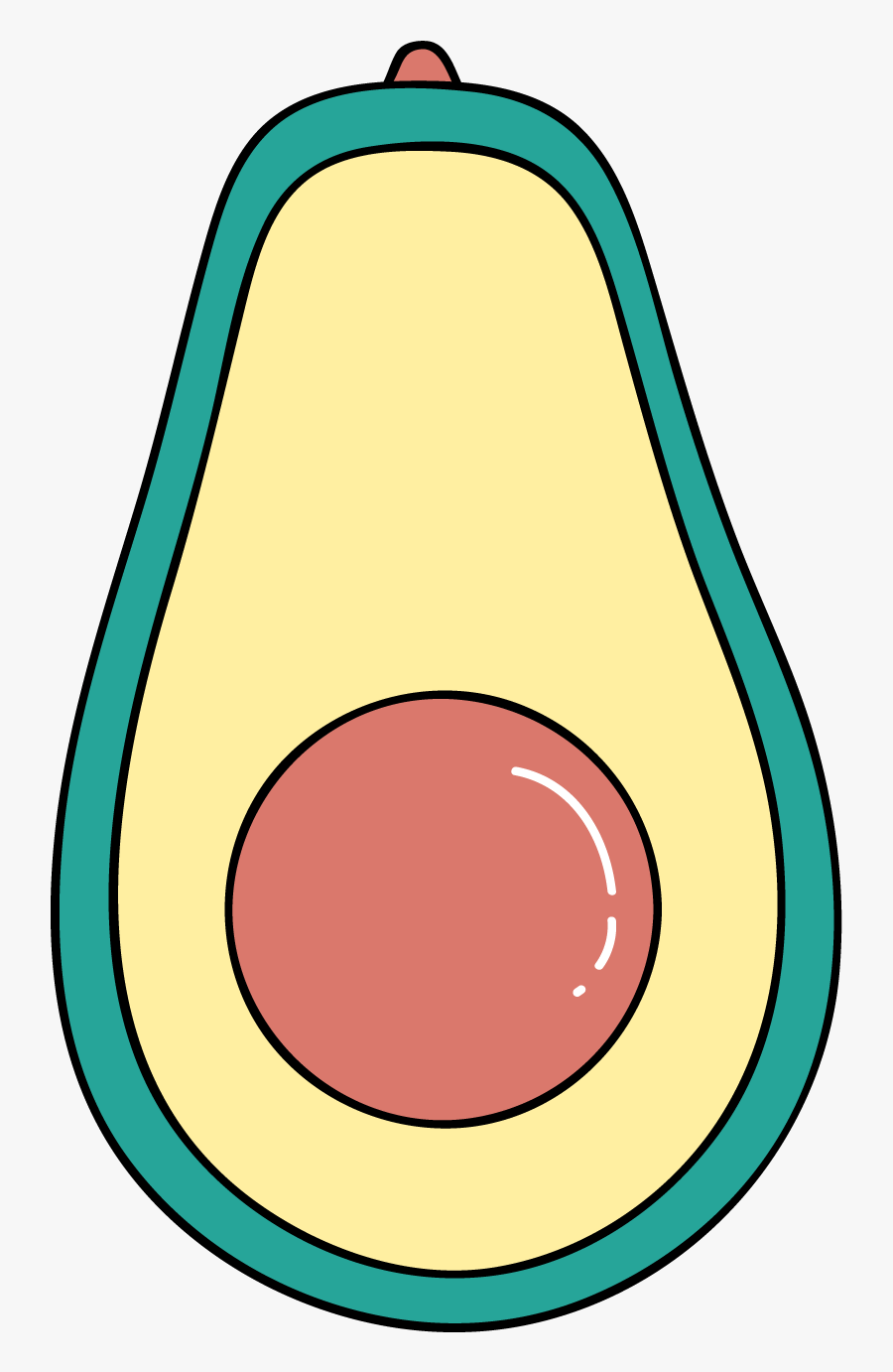 First Non-ideal Avocado Cut In Half - Frictional Force, Transparent Clipart