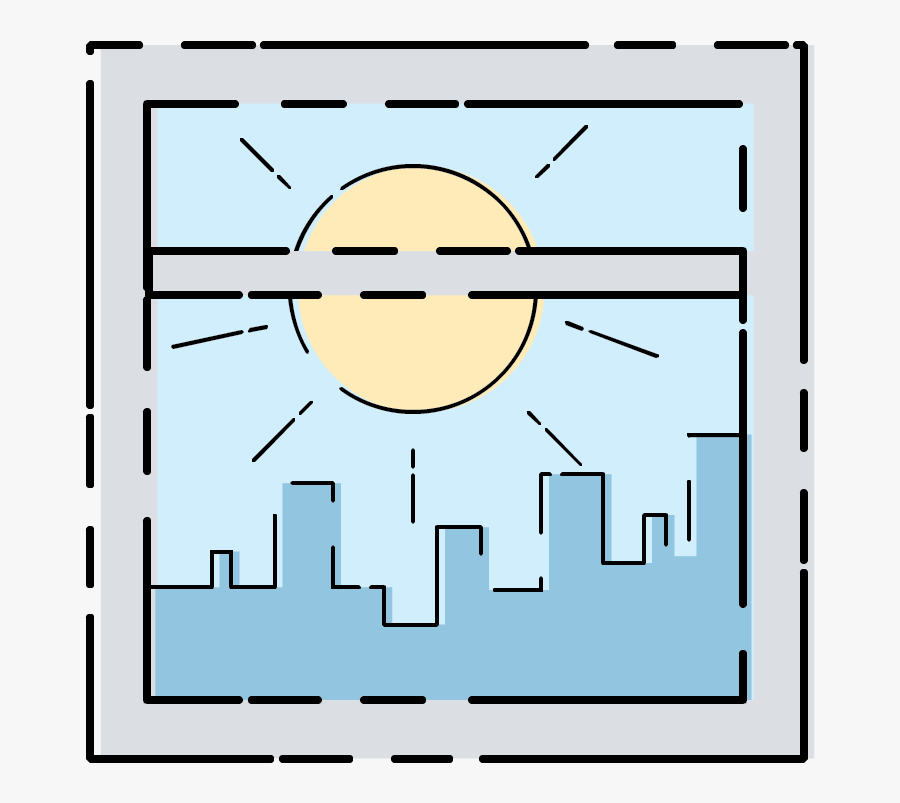 Window With A Nyc Skyline View - Circle, Transparent Clipart