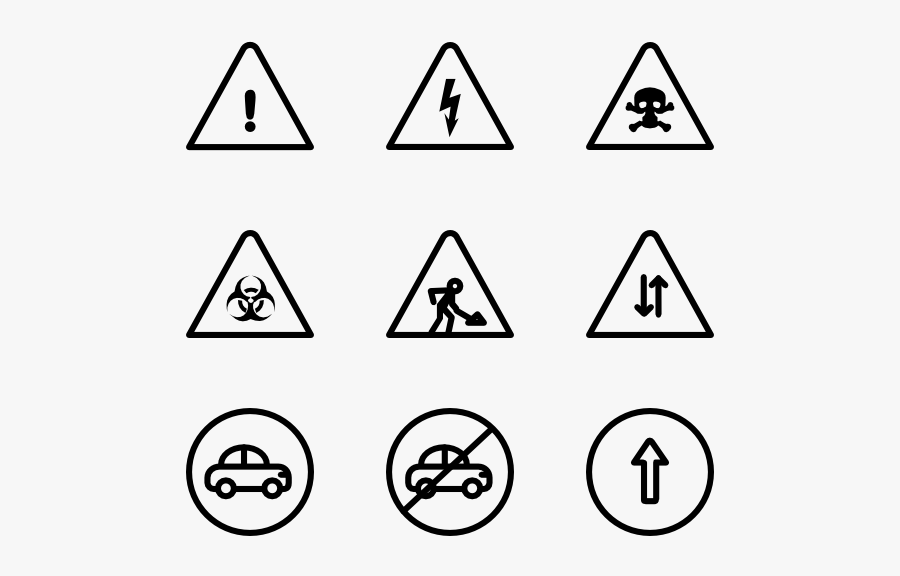 Triangle Icons - Traffic Sign Drawing, Transparent Clipart