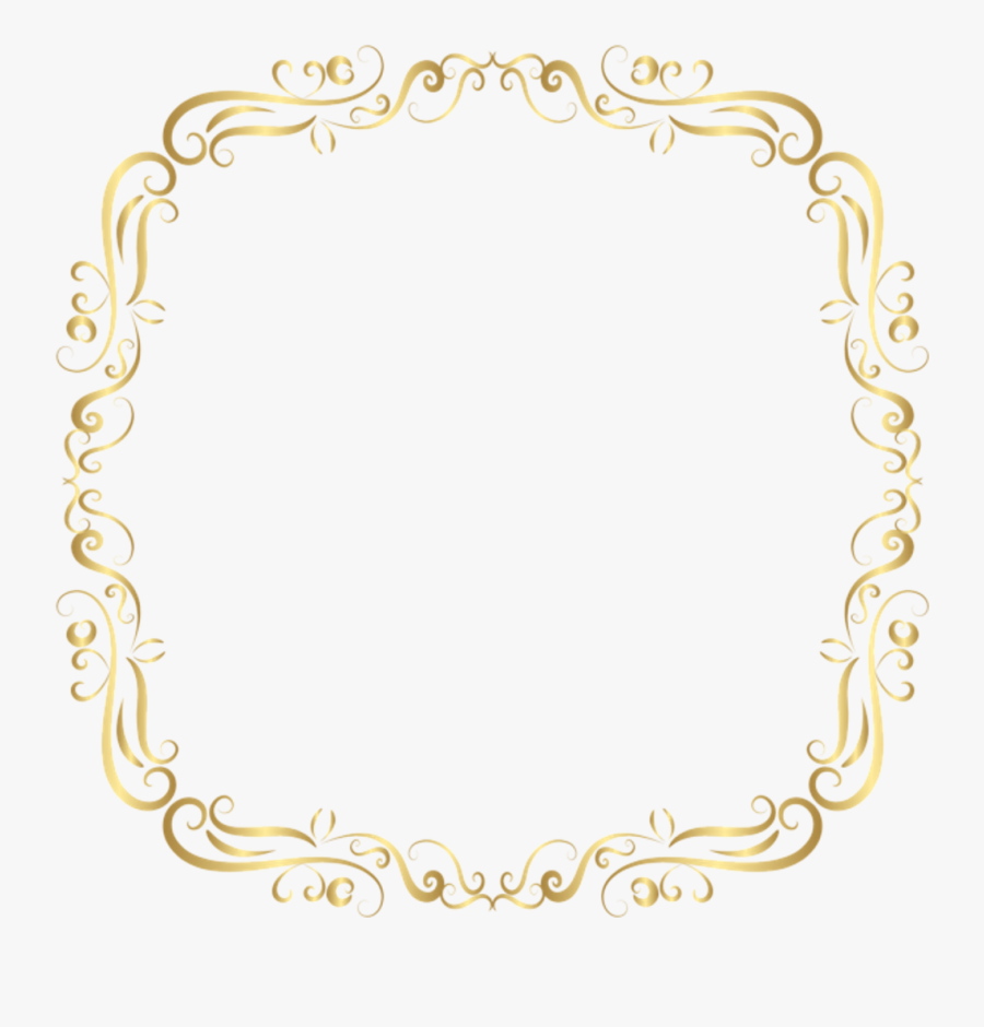 Transparent Square Frame Clipart - Gold Square Border Design, Transparent Clipart