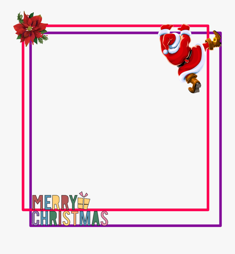 #geometric #square #christmas #neon #border #frame, Transparent Clipart