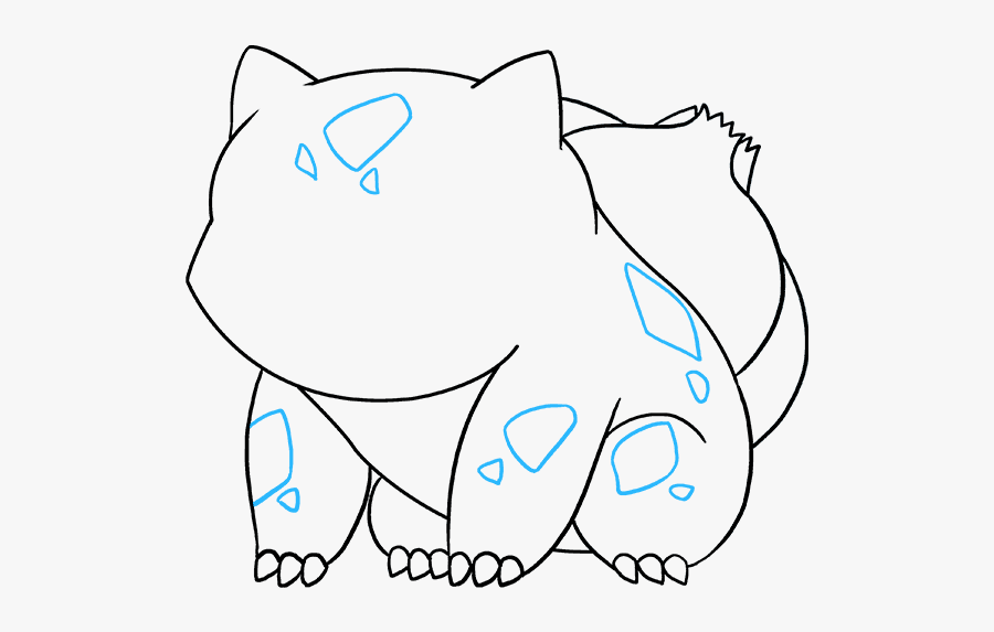 How To Draw Cute Baby Chibi Bulbasaur From Pokemon - Easy Bulbasaur Drawing, Transparent Clipart