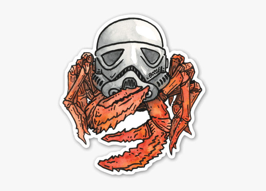 Stormtrooper Crab Sticker, Transparent Clipart