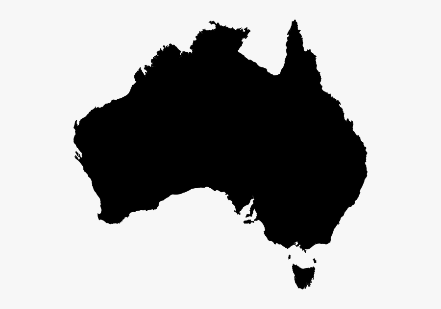 Australia Map Silhouette, Transparent Clipart