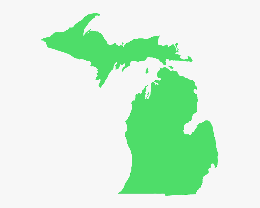 Michigan State Map Vector, Transparent Clipart