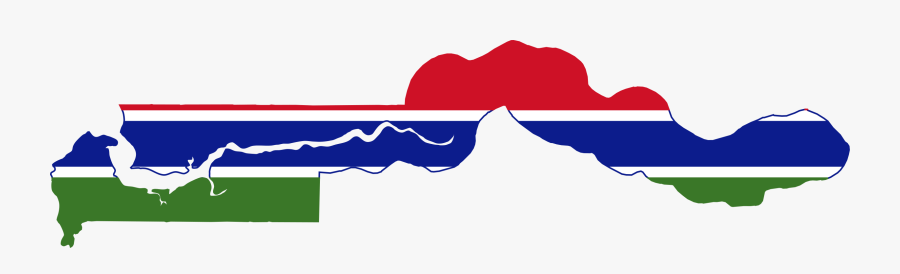 Gambia Flag Map Png, Transparent Clipart
