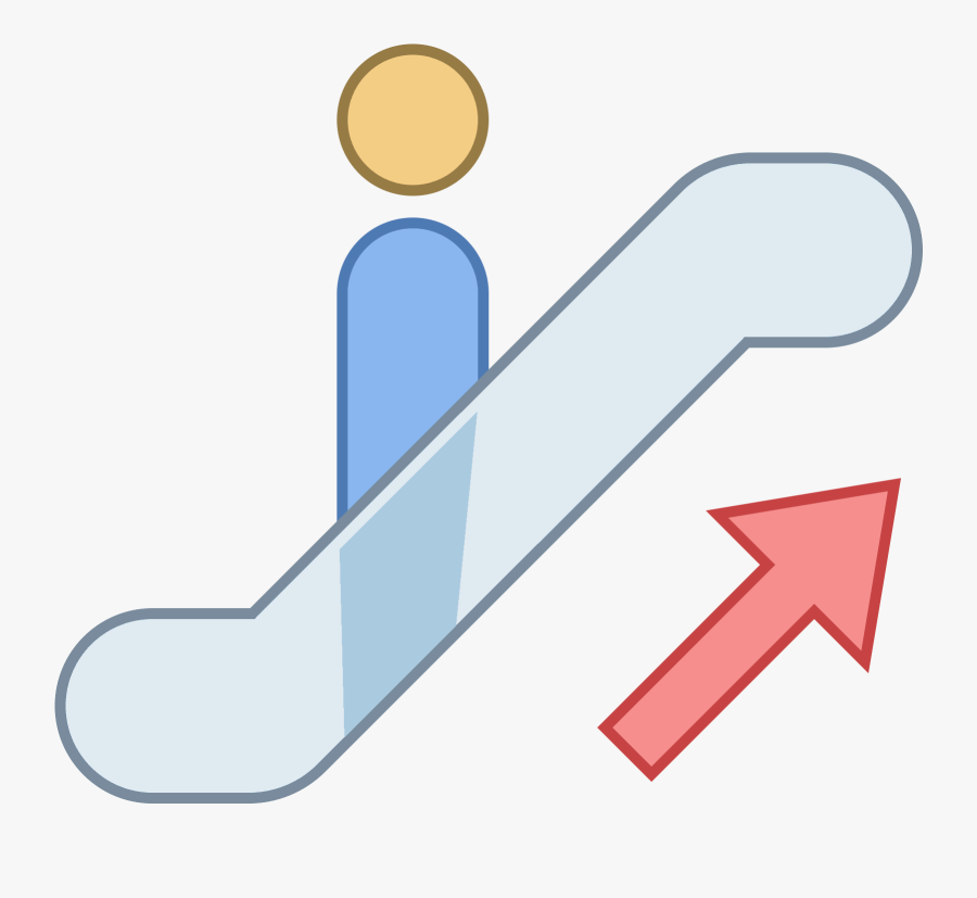 Escalator Up Icon - Red Transparent Cross Shape, Transparent Clipart