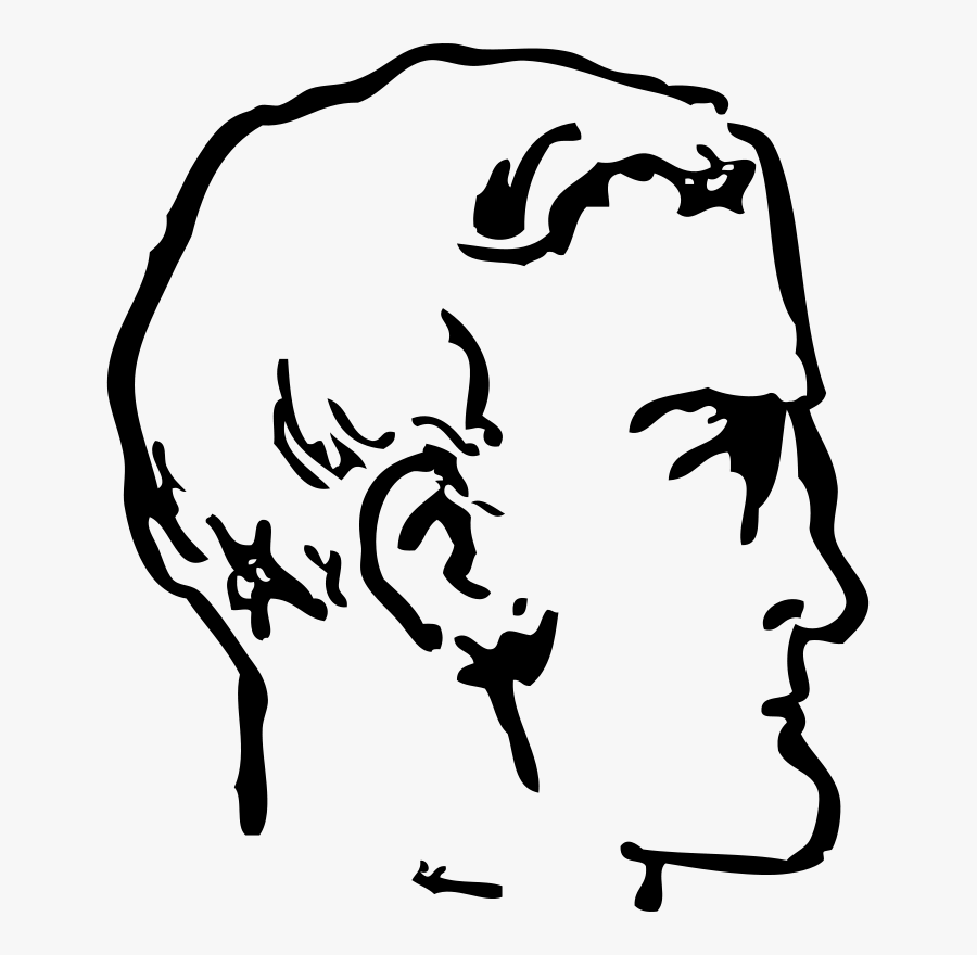 Strong Chin - Head Art Black And White, Transparent Clipart