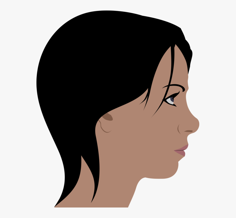 Computer Icons Face Facial Hair Chin Human Head - Tete De Fille De Profil, Transparent Clipart