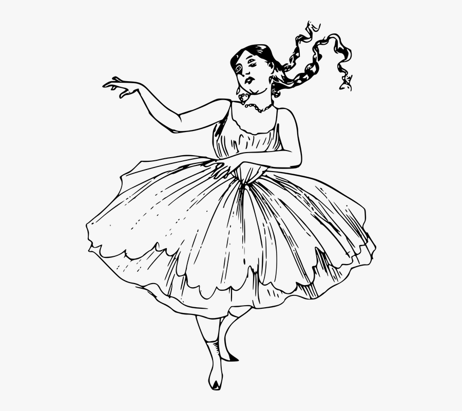 Dance, Dancing, Dress, Lady - Dancing Lady For Drawing, Transparent Clipart
