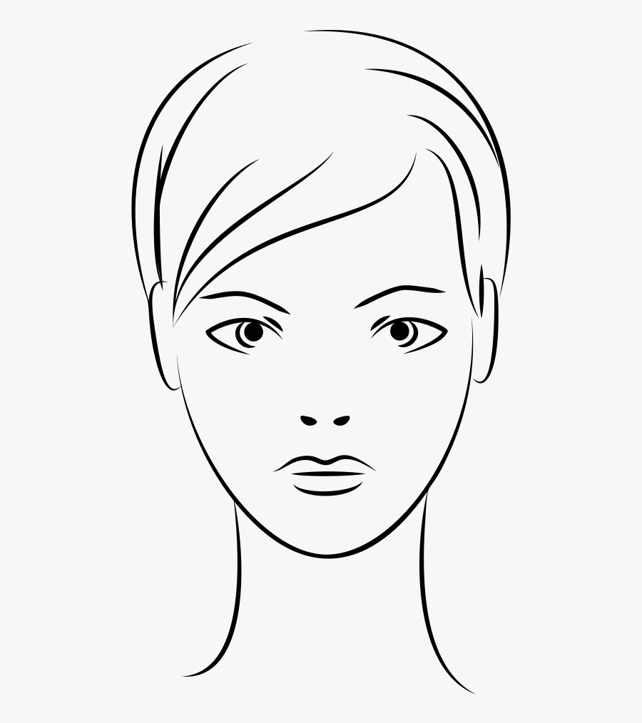 Female Face Line Art - Female Face Clip Art, Transparent Clipart