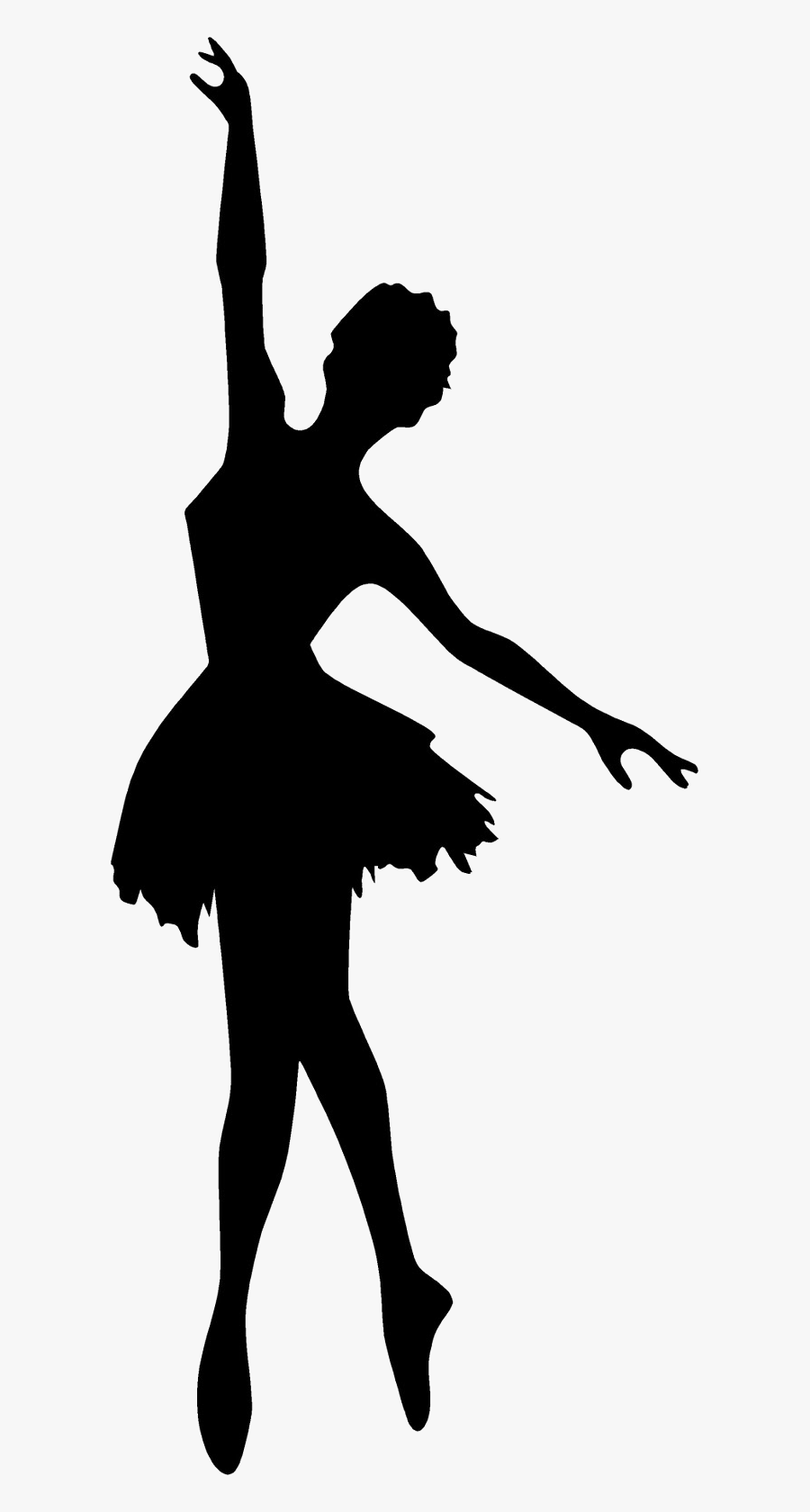 Transparent Ballet Clipart Black And White - Ballet Dancing Girl Silhouette, Transparent Clipart