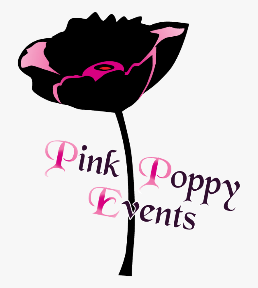 Pink Poppy Events - Black Chancery Font, Transparent Clipart