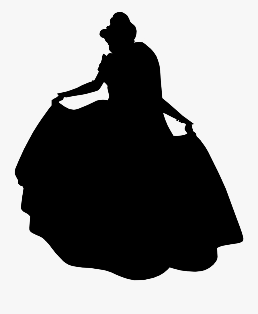 Cinderella Tiana Princess Aurora Silhouette Disney - Disney Princess Silhouette Cinderella, Transparent Clipart
