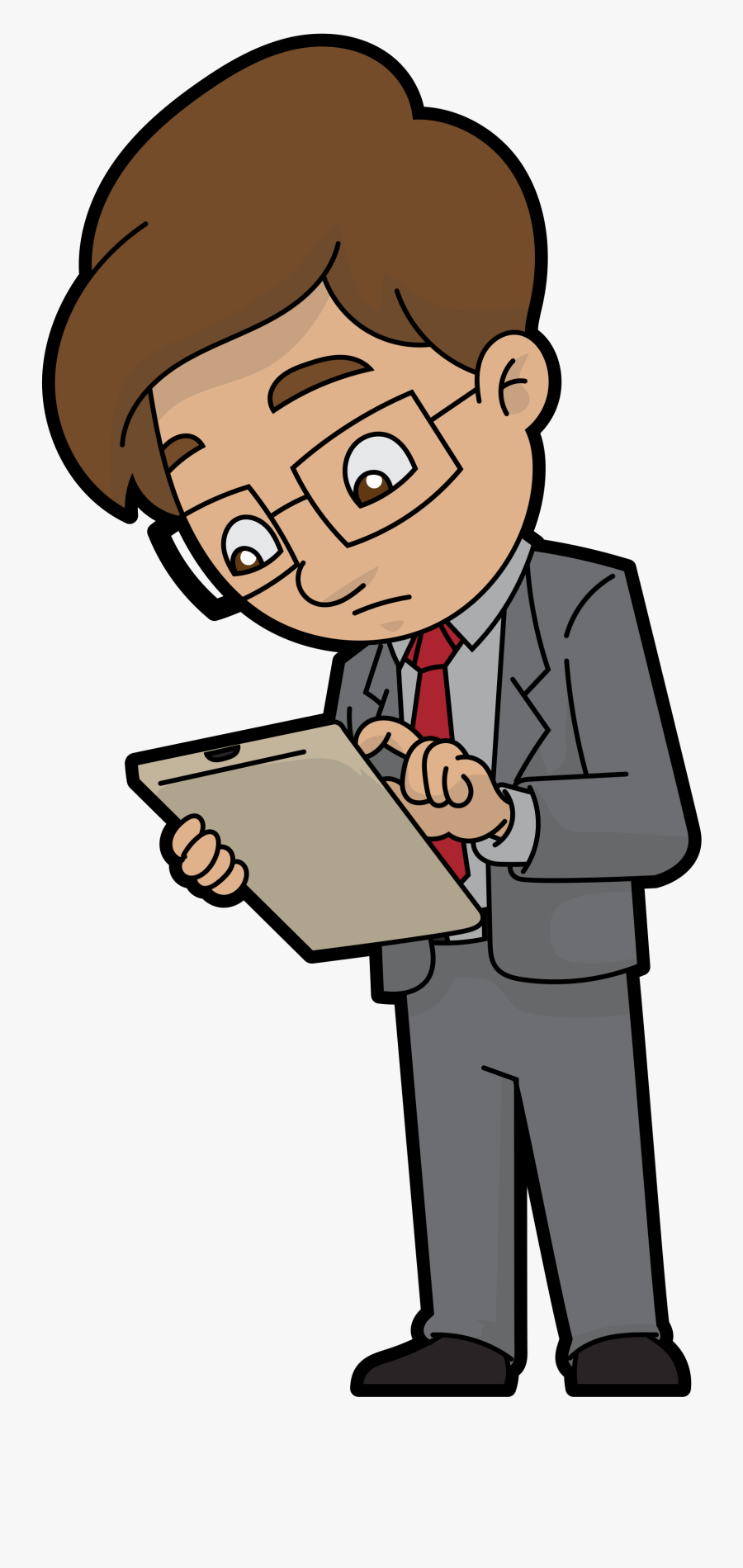 Transparent Hypothesis Clipart - Cartoon Man With Clipboard, Transparent Clipart