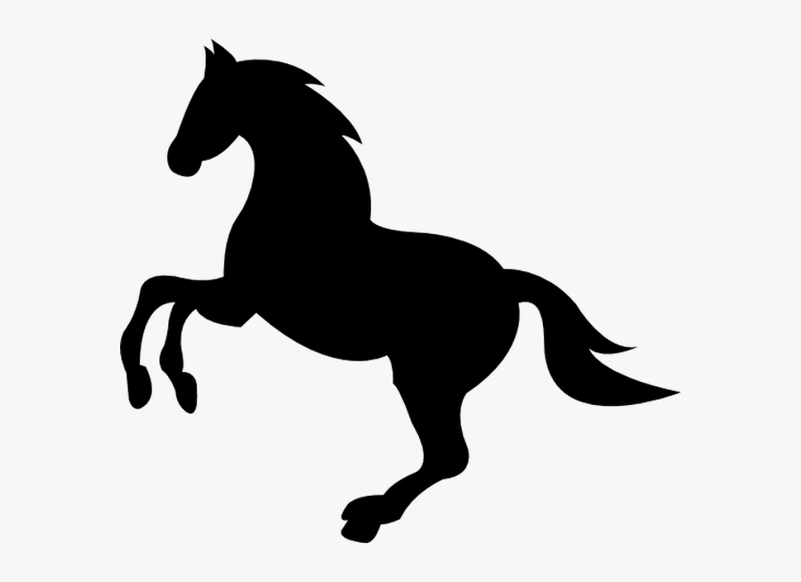 Wild Black Horse Lifting Front Foot Free Vector Icon - Horse Png Black And White, Transparent Clipart