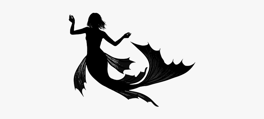 #mermaid #silhouettes - Mermaid, Transparent Clipart