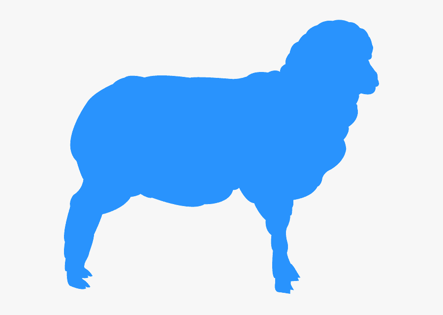 Blue Sheep Silhouette Clipart, Transparent Clipart