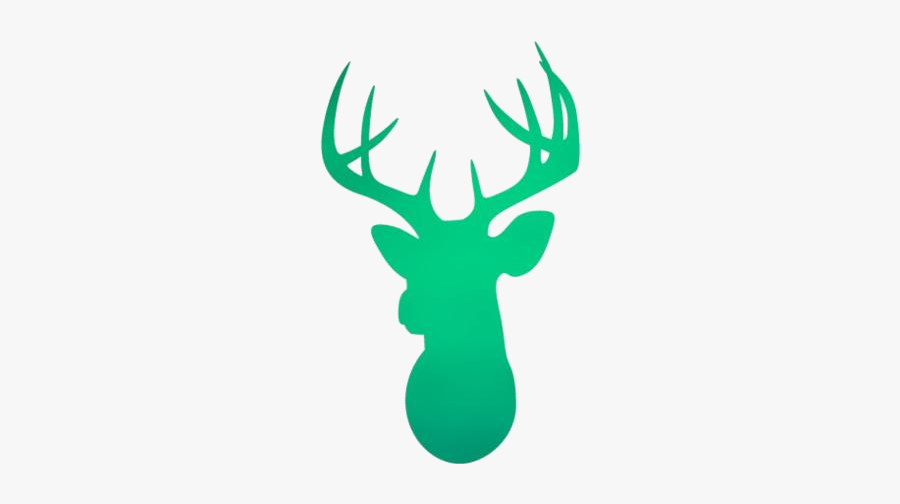 Deer Head With Horn Png Transparent Images - Reindeer Silhouette, Transparent Clipart