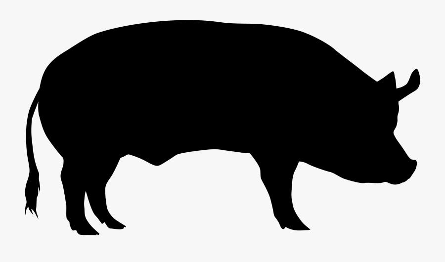 Domestic Pig Cattle Sheep Silhouette - Silueta De Cerdo Png, Transparent Clipart