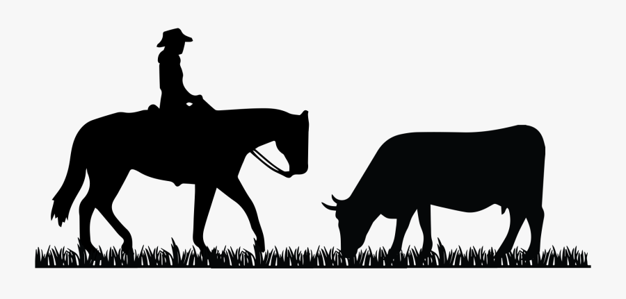 Cowboys And Cattle Silhouettes - Horses Affect My Mood, Transparent Clipart