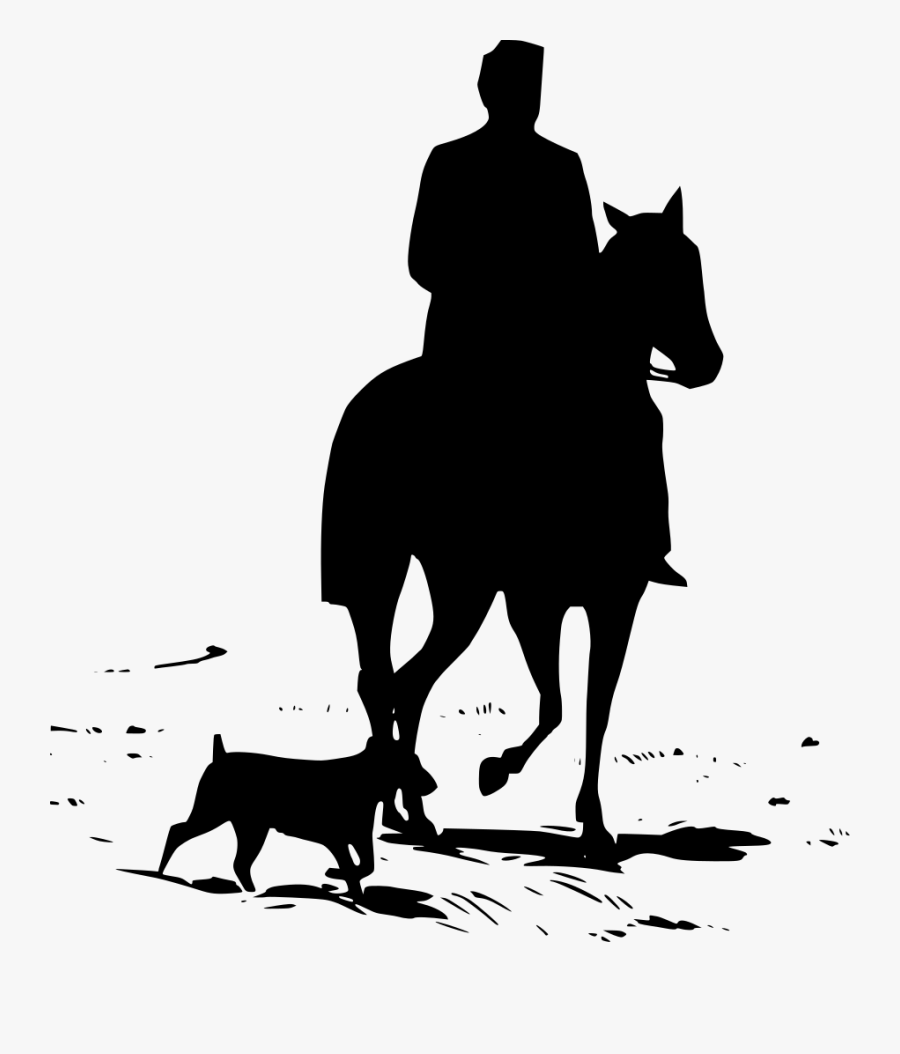 Free Vector Riding Horse Silhouette Clip Art - Horse And Rider Silhouette, Transparent Clipart