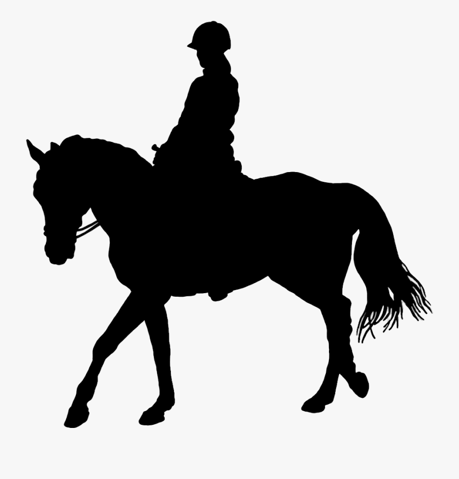 Horse With Rider Silhouette, Transparent Clipart