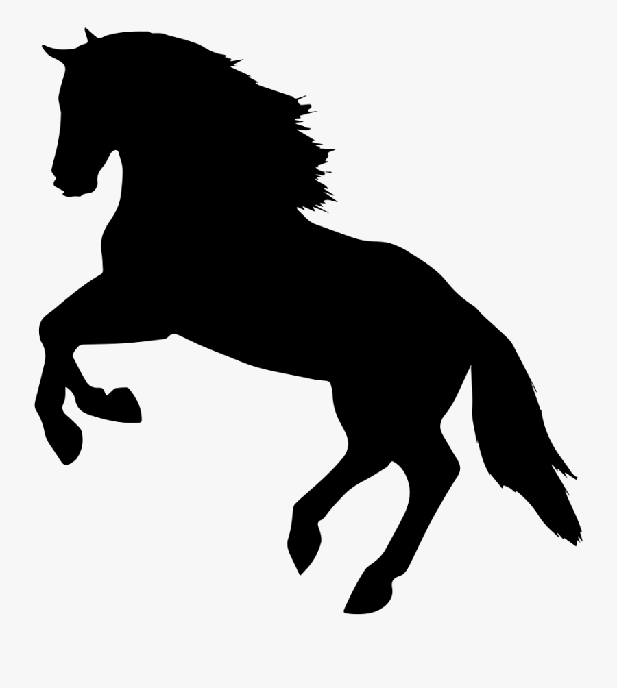 Jumping Horse Silhouette Facing Left Side View Svg - Silueta De Un Caballo, Transparent Clipart