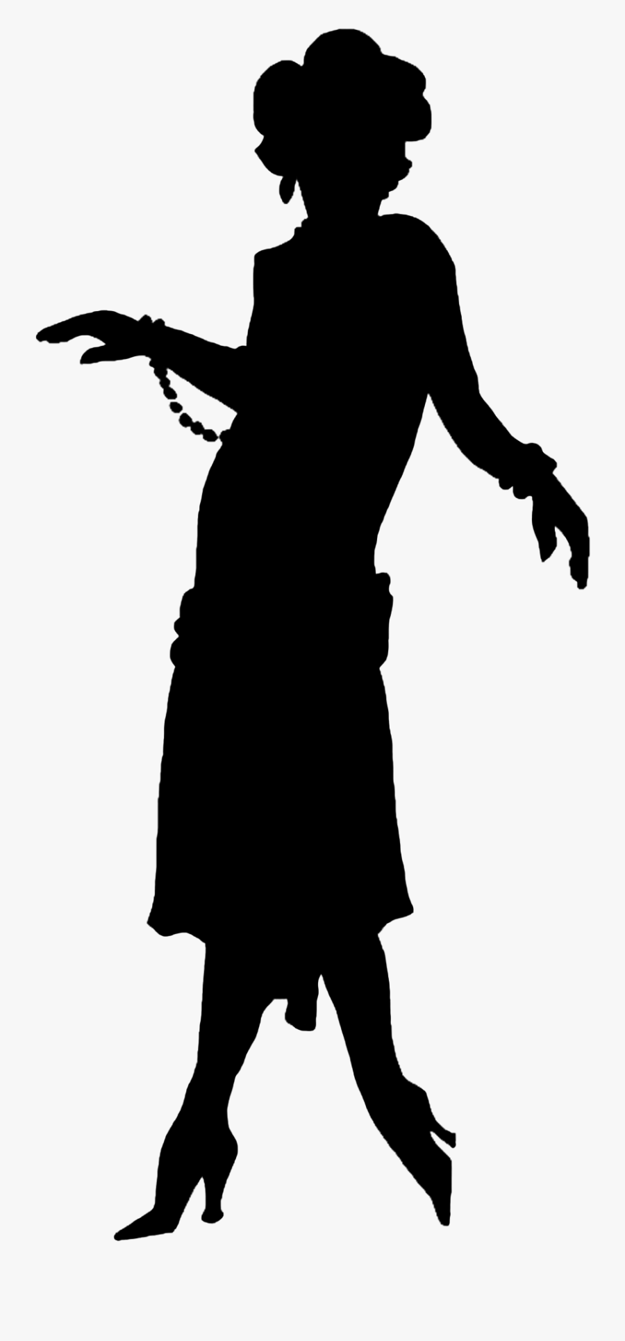 1920s Silhouette Clip Art - Flapper Png, Transparent Clipart
