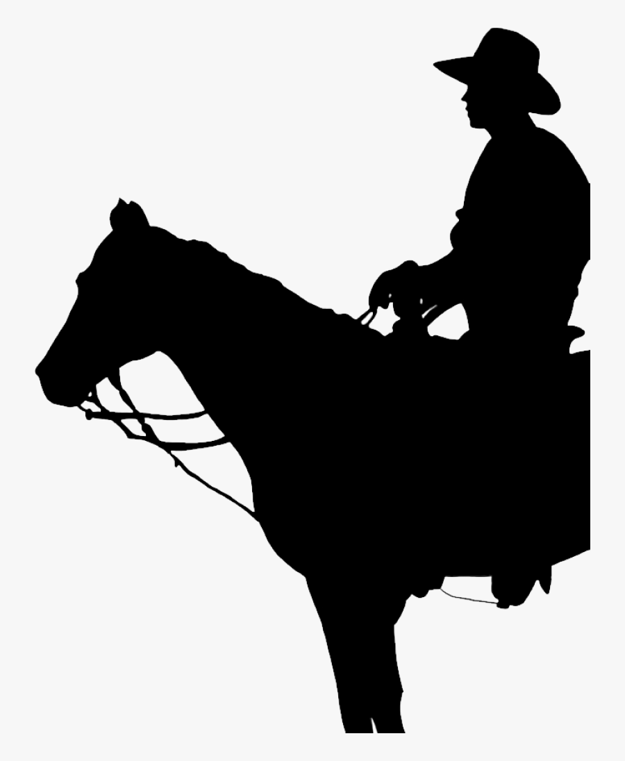 Transparent Cowgirl Silhouette Png - Cowboy On Horse Silhouette Png, Transparent Clipart