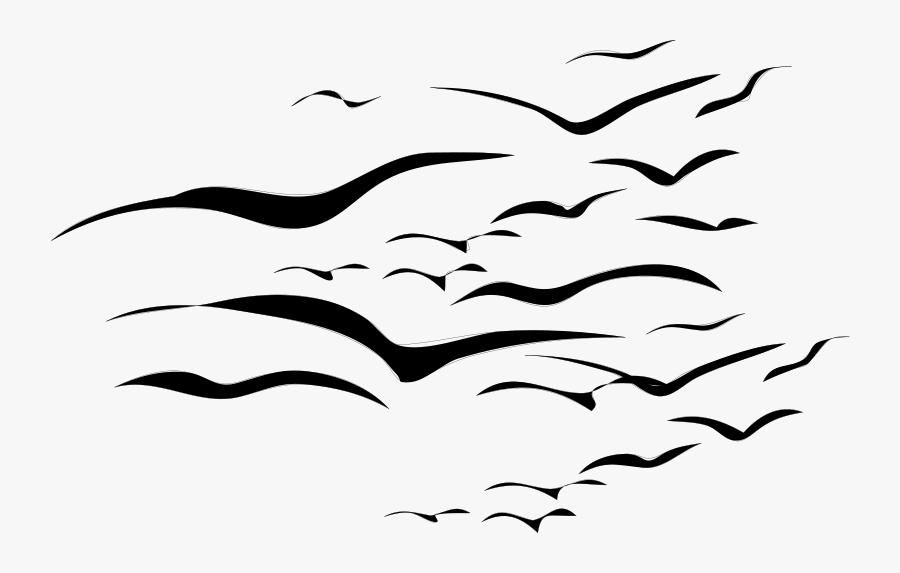 Dead Tree Silhouette Clip Art At Getdrawings - Cartoon Flock Of Birds, Transparent Clipart