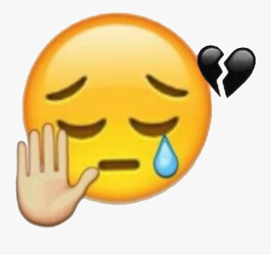 “i Need A Moment Please ” ✋🏼😔🖤💔 - Mood Off Dp Emoji, Transparent Clipart