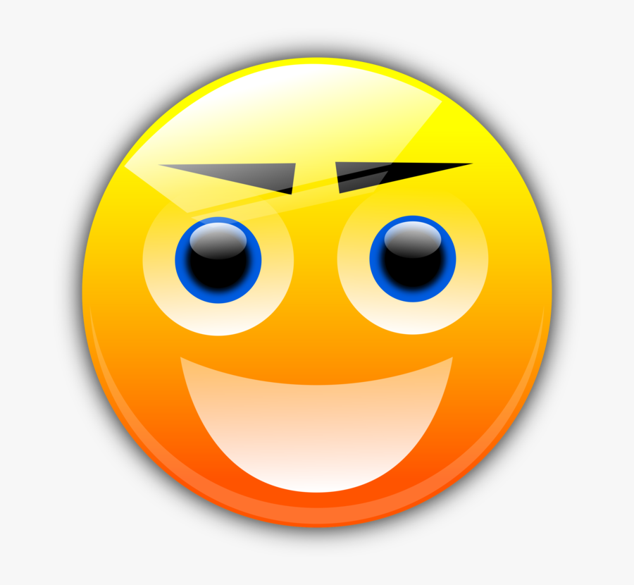 Emoticon,smiley,yellow - Smiley Face With Eyebrows, Transparent Clipart
