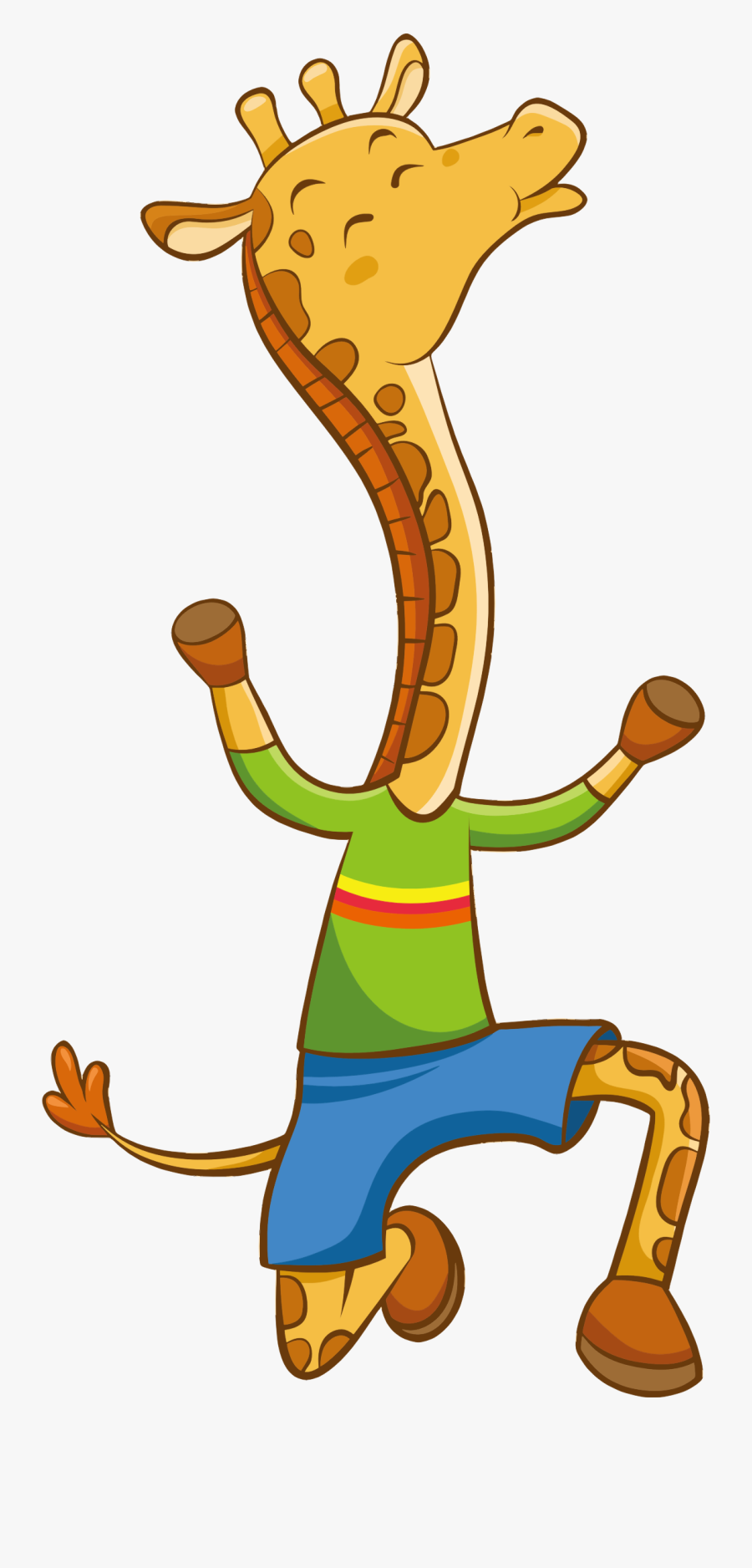 Cartoon Big Image Png - Cartoon Giraffe In Sport, Transparent Clipart