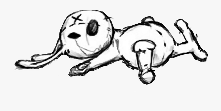 #creepy #bunny #cartoon #drawing #dead #x #rabbit #rabbitface - Creepy Dead Rabbit Drawing, Transparent Clipart