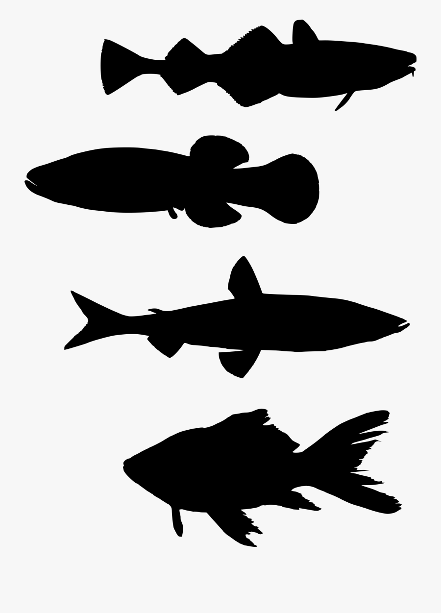 Clipart - School Of Fish Silhouette Png, Transparent Clipart