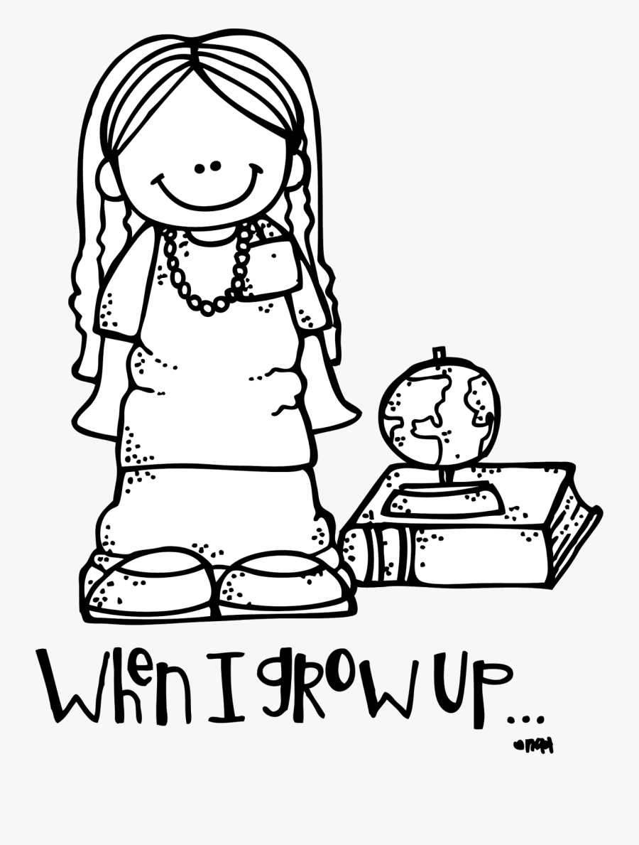 When I Grow Girl - Grow Up Black And White, Transparent Clipart