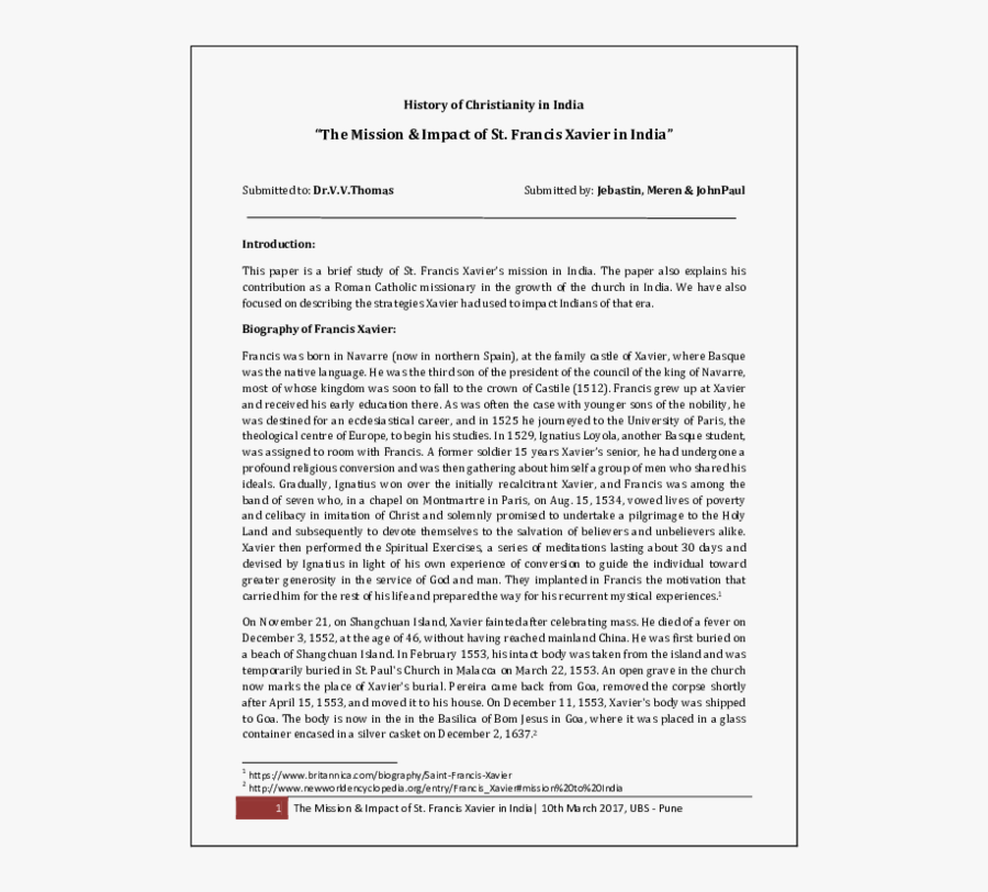 Pdf) The Mission & Impact Of St Francis Xavier In India - [no Title], Transparent Clipart