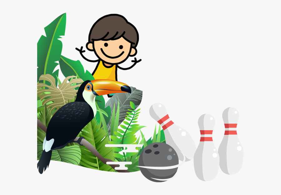 Transparent Bowling Ball And Pins Clipart - Jungle Illustration, Transparent Clipart